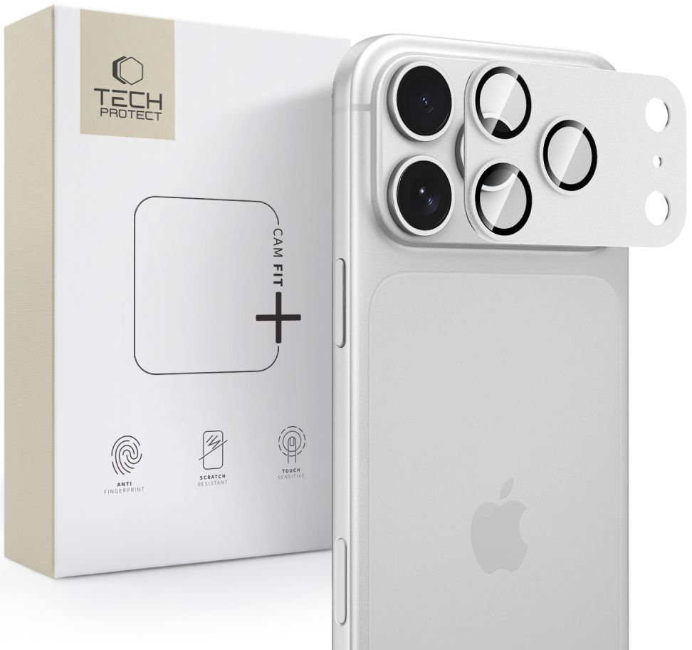 Beskyttersfolie til bagkamera Tech-Protect CamFull Fit+ til Apple iPhone 18 Pro, hærdet glas, sølv