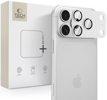 Beskyttersfolie til bagkamera Tech-Protect CamFull Fit+ til Apple iPhone 18 Pro, hærdet glas, sølv