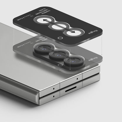 Beskyttelsesfilm til Ringke bagkamera for Samsung Galaxy Z Fold6 F956, Hærdet glas, Sæt med 2 stykker, Sort
