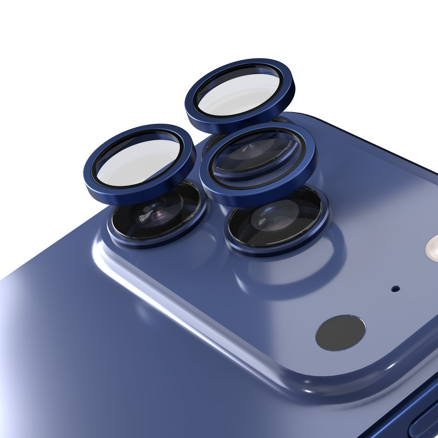 Etteri bagkamera beskyttelsesfilm til Apple iPhone 17 Pro Max / 17 Pro, hærdet glas, blå