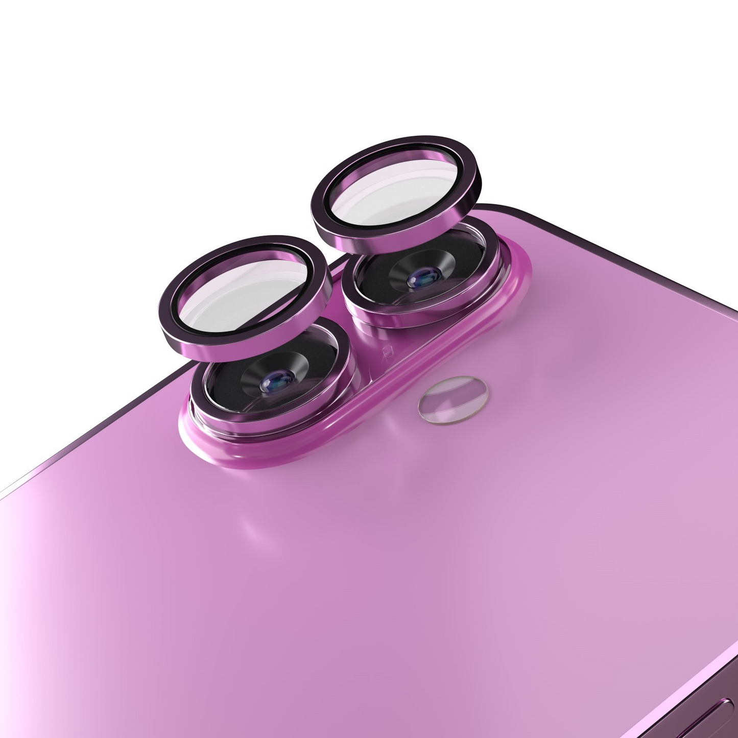 Etteri bagkamera beskyttelsesfilm til Apple iPhone 16 Plus / 16, hærdet glas, pink