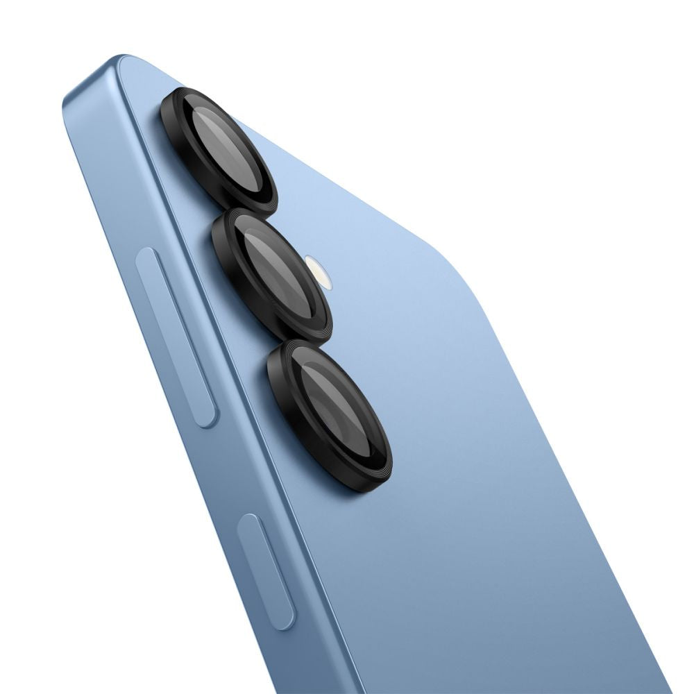 Beskyttelsesfilm til bagsidekameraet Spigen GlastR EZ FIT Optik Pro HD til Samsung Galaxy S25 S931, Hærdet glas, Sæt med 2 stykker, Sort AGL09092