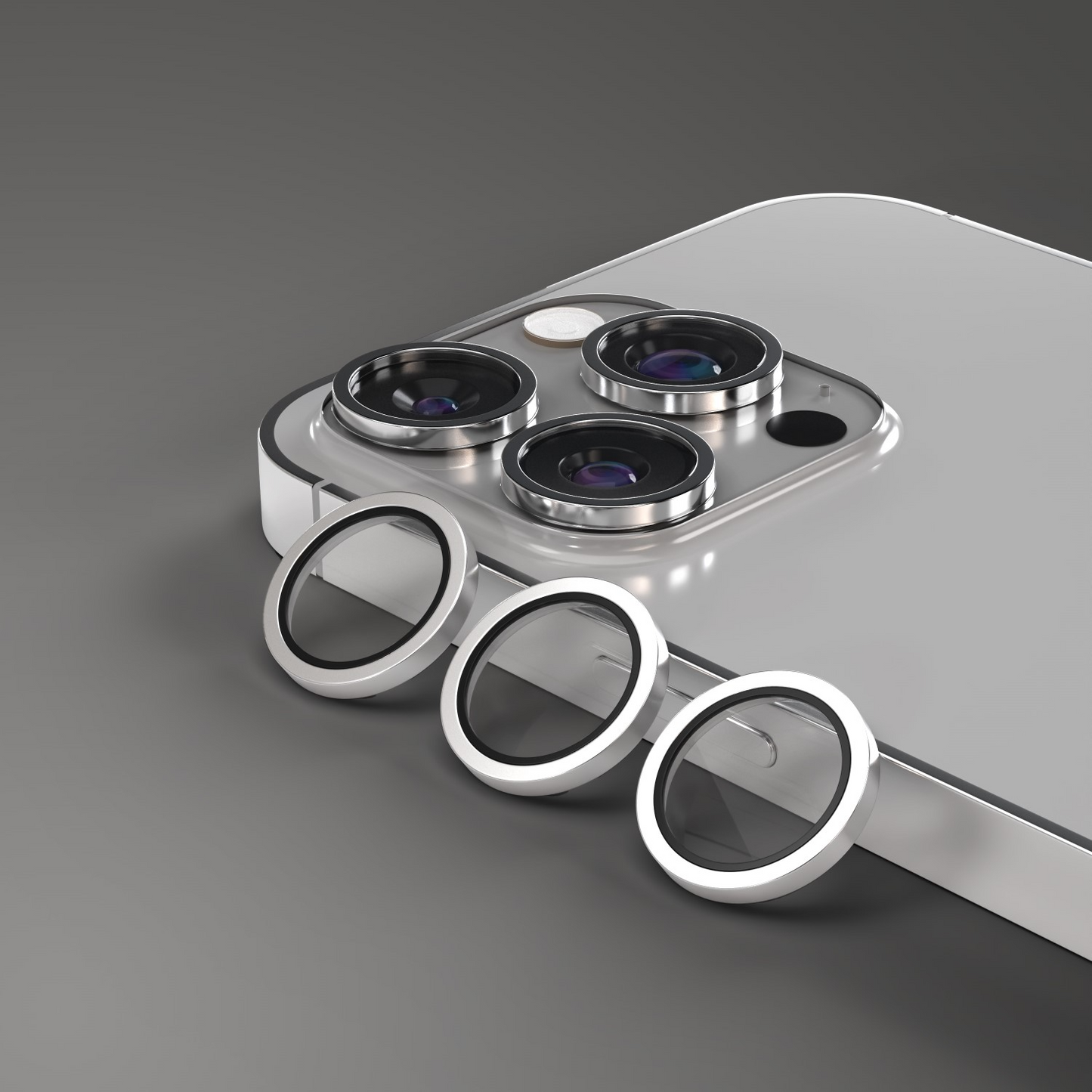 Etteri bagkamera beskyttelsesfilm til Apple iPhone 16 Pro Max / 16 Pro, hærdet glas, grå