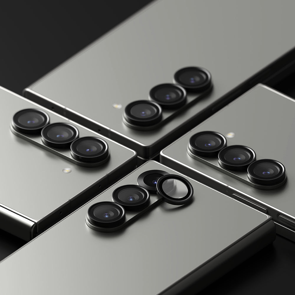 Beskyttelsesfilm til Ringke bagkamera for Samsung Galaxy Z Fold6 F956, Hærdet glas, Sæt med 2 stykker, Sort