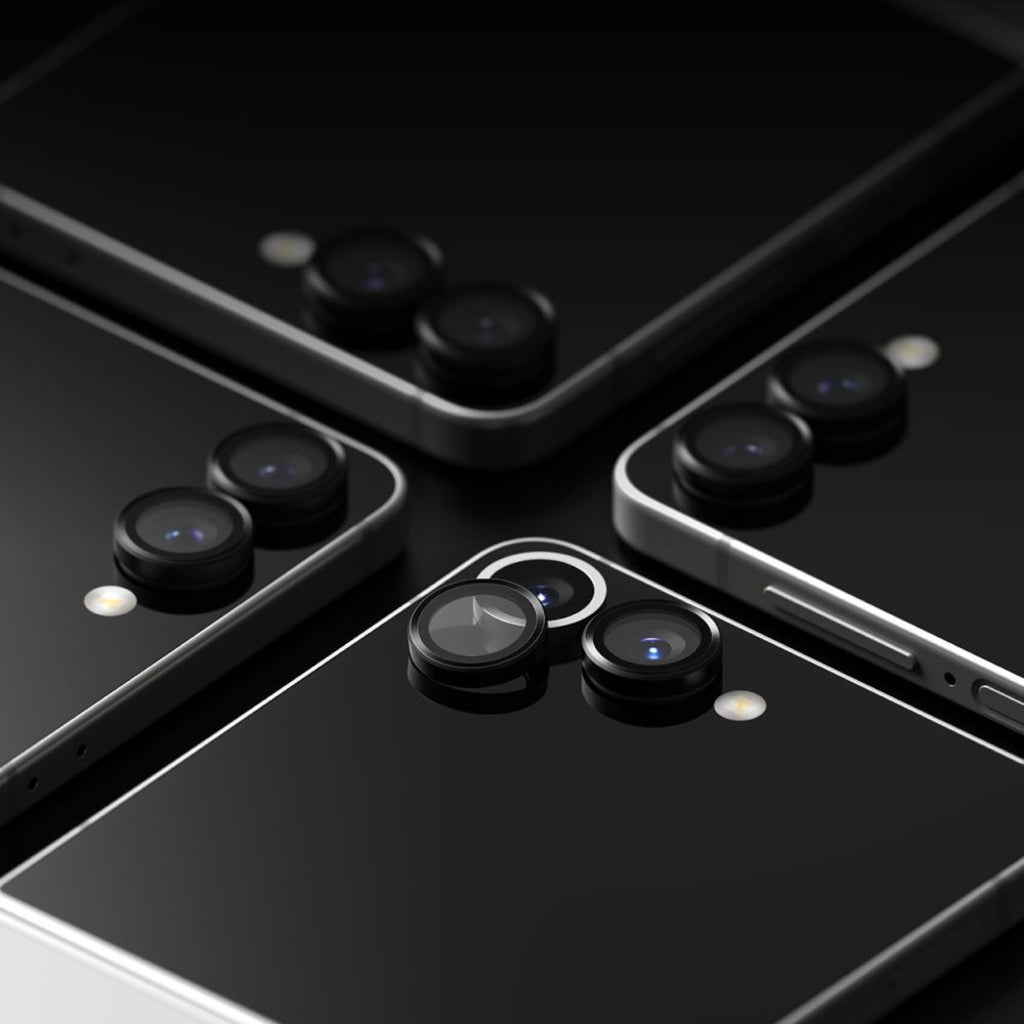 Beskyttelsesfilm til bagsidekameraet Ringke til Samsung Galaxy Z Flip7 F766, Hærdet glas, Sæt med 2 stykker, Sort