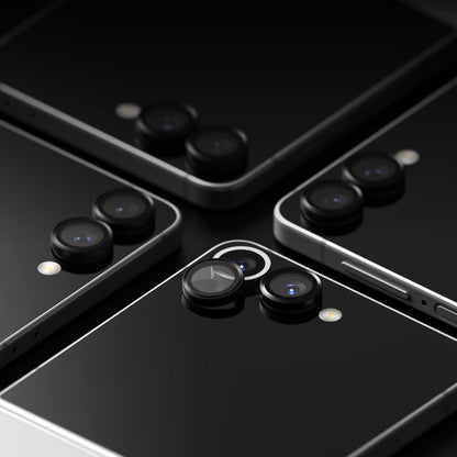 Beskyttelsesfilm til bagsidekameraet Ringke til Samsung Galaxy Z Flip7 F766, Hærdet glas, Sæt med 2 stykker, Sort