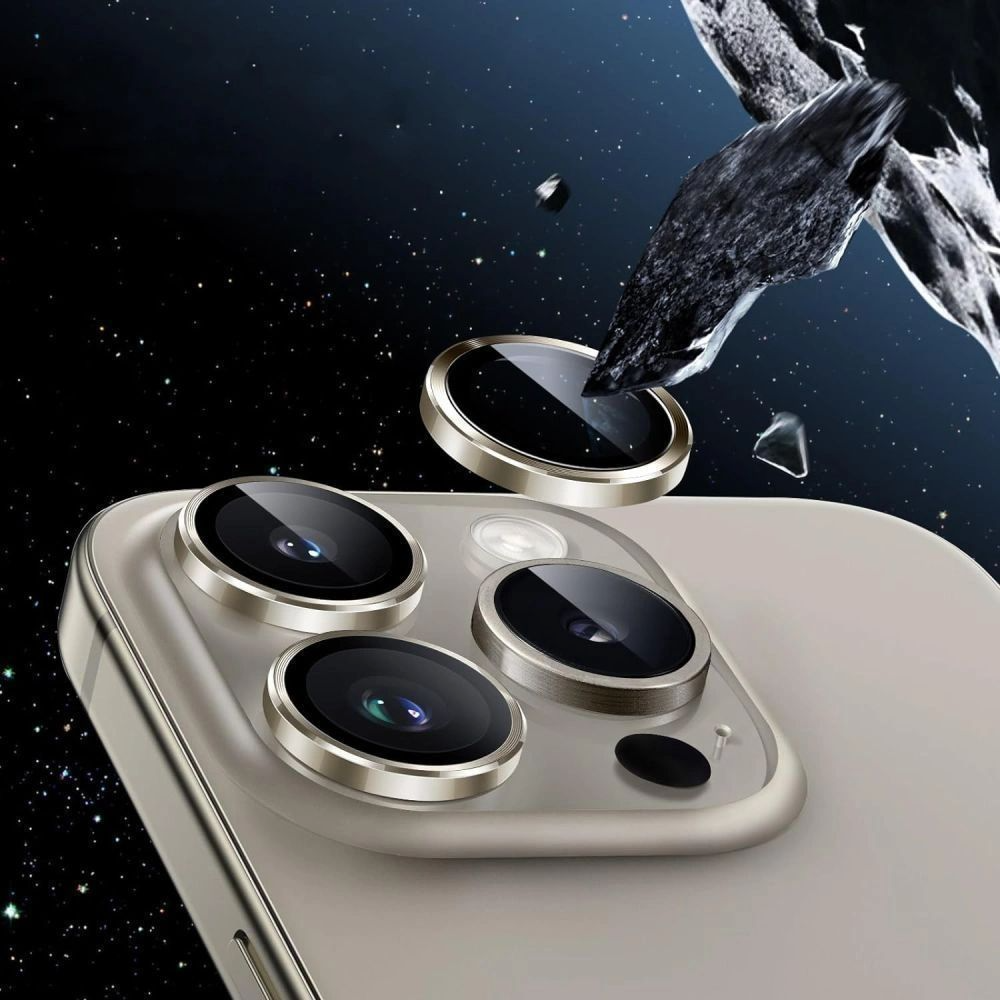 Beskyttelsesfilm til bagkameraet Tech-Protect CamRing Fit+ til Apple iPhone 17 Pro Max / 17 Pro / 16 Pro Max, Hærdet glas, Sort