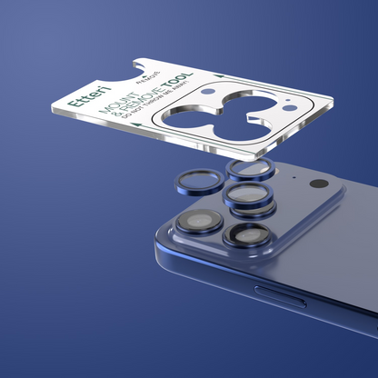 Etteri bagkamera beskyttelsesfilm til Apple iPhone 17 Pro Max / 17 Pro, hærdet glas, blå