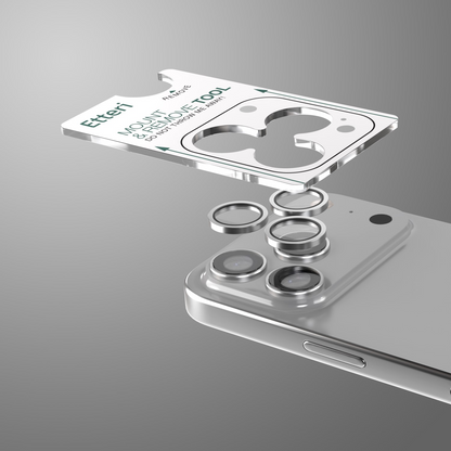 Etteri bagkamera beskyttelsesfilm til Apple iPhone 17 Pro Max / 17 Pro, hærdet glas, grå