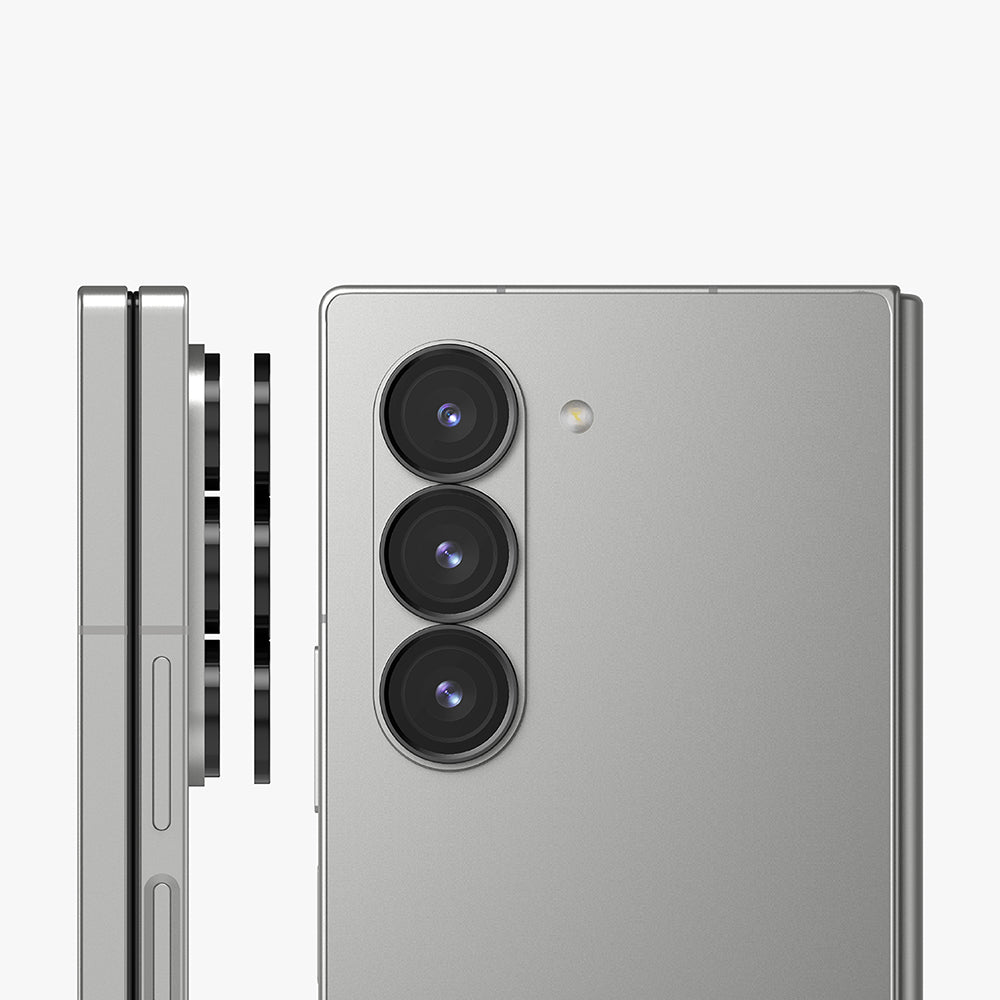 Beskyttelsesfilm til Ringke bagkamera for Samsung Galaxy Z Fold6 F956, Hærdet glas, Sæt med 2 stykker, Sort