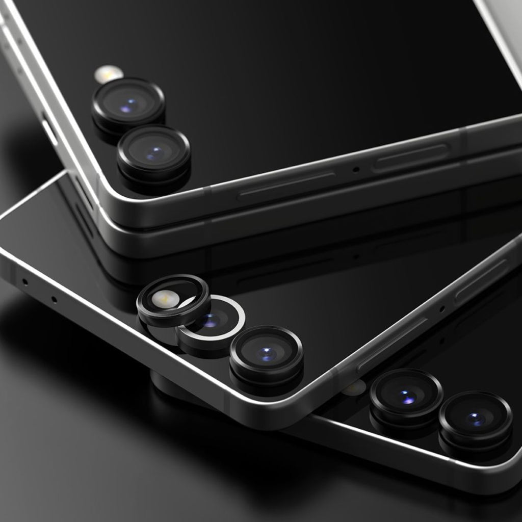 Beskyttelsesfilm til bagsidekameraet Ringke til Samsung Galaxy Z Flip7 F766, Hærdet glas, Sæt med 2 stykker, Sort