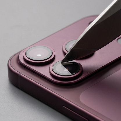 Beskyttelsesfilm til bagkamera Tech-Protect CamFull Fit+ til Apple iPhone 18 Pro, hærdet glas, vinrød