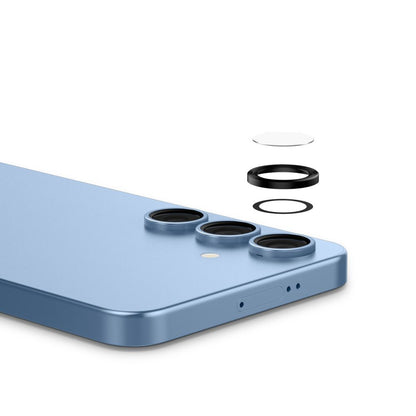Beskyttelsesfilm til bagkameraet Spigen GlastR EZ FIT Optik Pro HD til Samsung Galaxy S25+ S936, Hærdet glas, Sæt med 2 stykker, Sort AGL09088