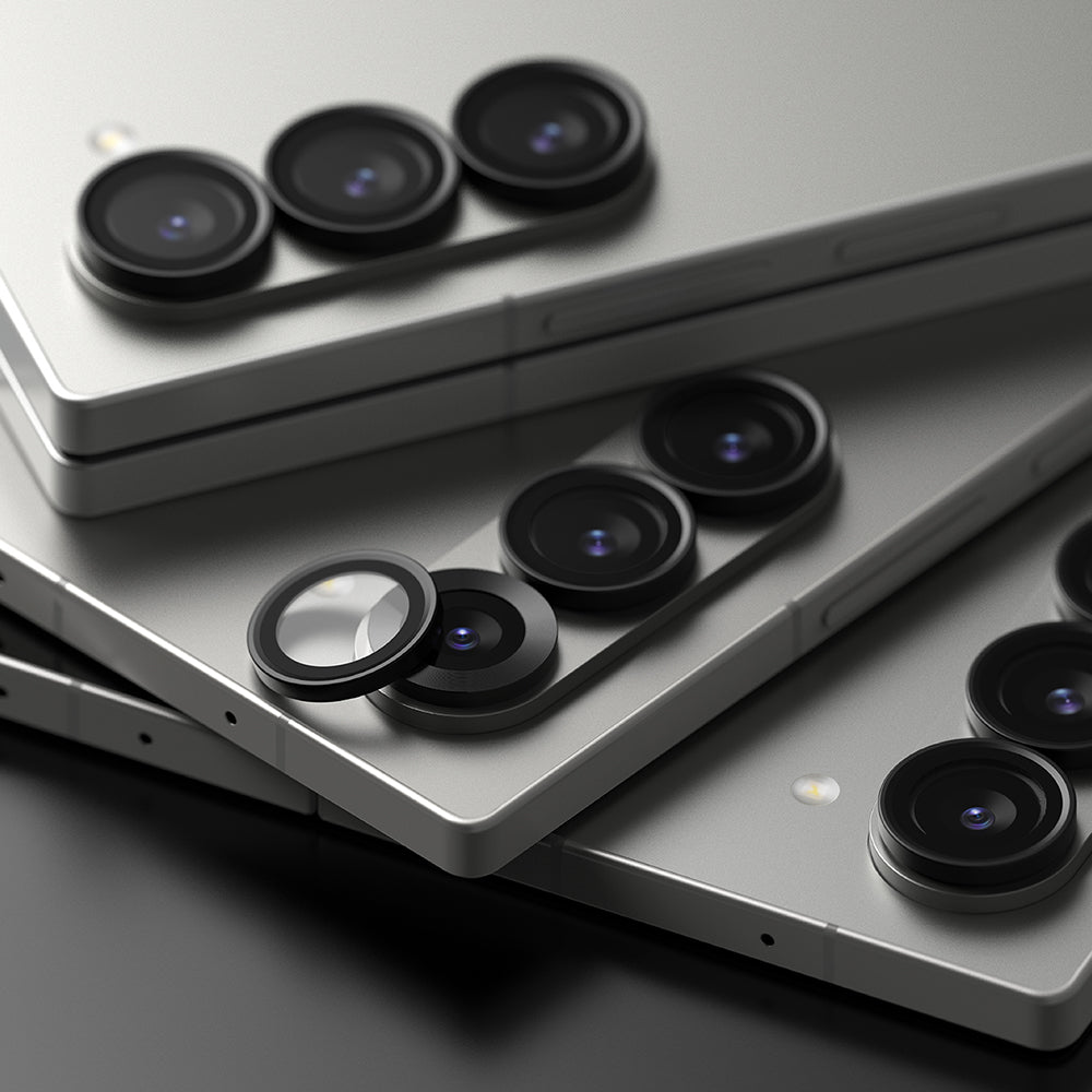 Beskyttelsesfilm til Ringke bagkamera for Samsung Galaxy Z Fold6 F956, Hærdet glas, Sæt med 2 stykker, Sort
