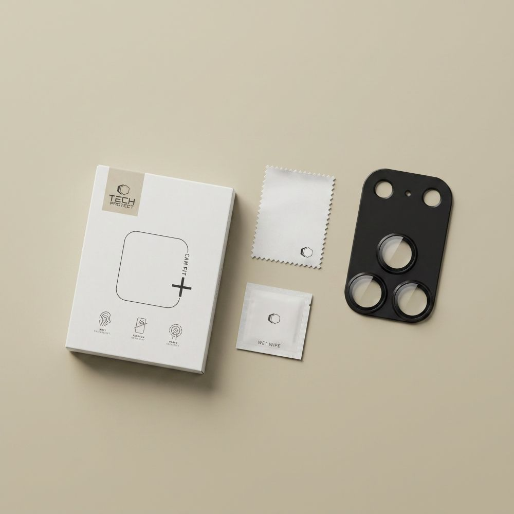 Beskyttersfolie til bagkamera Tech-Protect CamFull Fit+ til Apple iPhone 18 Pro Max, hærdet glas, sort