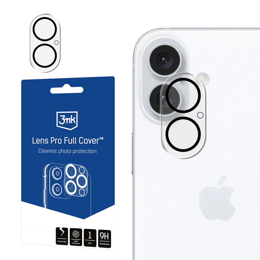 Beskyttelsesfilm til bagkamera 3MK Pro Full Cover til Apple iPhone 17, Hærdet Glas, Sort