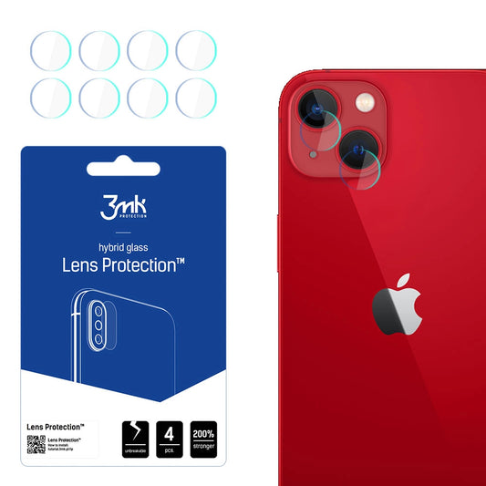 Beskyttelsesfilm til bagkamera 3MK Protection til Apple iPhone 13, fleksibelt glas, sæt med 4 stk., gennemsigtig