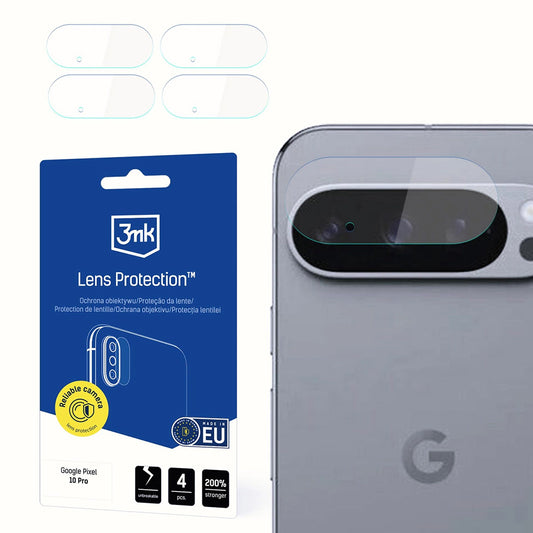 Beskyttelsesfilm til bagkamera 3MK Protection til Google Pixel 10 Pro, Fleksibelt glas, Sæt med 4 stk., Transparent