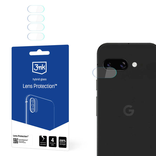 Beskyttelsesfilm til bagkamera 3MK Protection til Google Pixel 9a, Fleksibelt glas, Sæt med 4 stk., Transparent