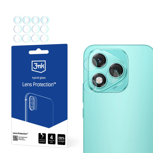 Beskyttelsesfilm til bagkamera 3MK Protection til Honor 400 Lite, Fleksibelt glas, Sæt med 4 stk., Transparent