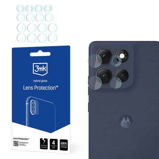 Beskyttelsesfilm til Bagkamera 3MK Protection til Motorola Moto G86 Power / G86, Fleksibelt Glas, Sæt med 4 stk., Transparent