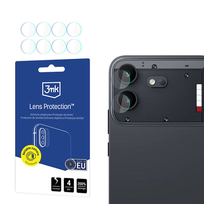Bagkamera beskyttelsesfilm 3MK Protection til Nothing Phone (4b), hærdet glas, sæt med 4 stk., gennemsigtig