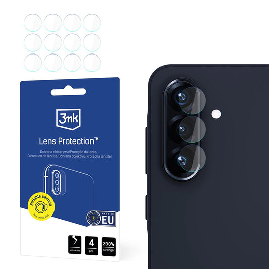 Beskyttelsesfilm til bagkamera 3MK Protection til Samsung Galaxy A56 A566, Fleksibelt glas, Sæt med 4 stk., Transparent