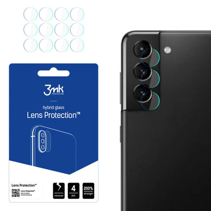 Beskyttelsesfilm til Bagkamera 3MK Protection til Samsung Galaxy S21 5G G991, Fleksibelt Glas, Sæt med 4 stk., Transparent