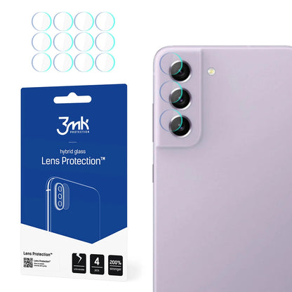 Beskyttelsesfilm til bagkamera 3MK Protection til Samsung Galaxy S21 FE 5G G990, Fleksibelt glas, Sæt med 4 stk., Transparent