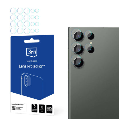 Bagkamera beskyttelsesfilm 3MK Protection til Samsung Galaxy S24 Ultra S928, Fleksibelt glas, Sæt med 4 stk., Transparent