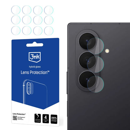 Beskyttelsesfilm til Bagkamera 3MK Protection til Samsung Galaxy Z Fold7 F966, Fleksibelt Glas, Sæt med 4 stk., Transparent