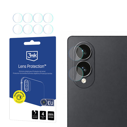 Beskyttelsesfilm til bagkamera 3MK Protection til Samsung Galaxy Z Fold8 F971, hærdet glas, sæt med 4 stk., gennemsigtig
