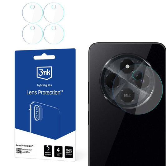 Beskyttelsesfilm til bagkamera 3MK Protection til Xiaomi Poco C75 / Redmi 14C, Fleksibelt glas, Sæt med 4 stk., Transparent