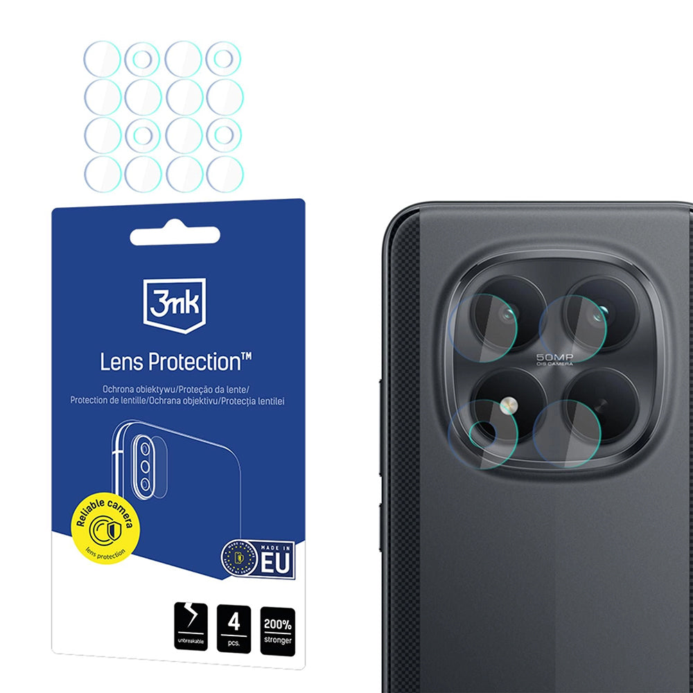 3MK Protection Rear Camera Protective Film for Xiaomi Poco M8 Pro, Tempered Glass, Set of 4 Pieces, Transparent