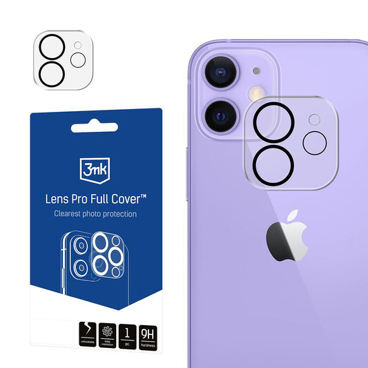 Beskyttelsesfilm til Bagkamera 3MK Protection Pro til Apple iPhone 12, Hærdet Glas, Sort