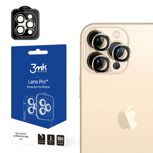 Beskyttelsesfilm til bagkamera 3MK Protection Pro til Apple iPhone 14 Pro Max / 14 Pro, hærdet glas, gylden