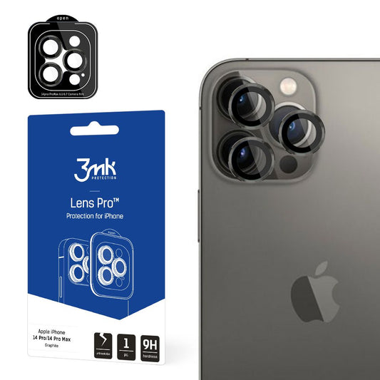 3MK Protection Pro bagkamera beskyttelsesfilm til Apple iPhone 14 Pro Max / 14 Pro, hærdet glas, grå