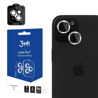 Beskyttelsesfilm til bagkamera 3MK Protection Pro til Apple iPhone 15, hærdet glas, sølv