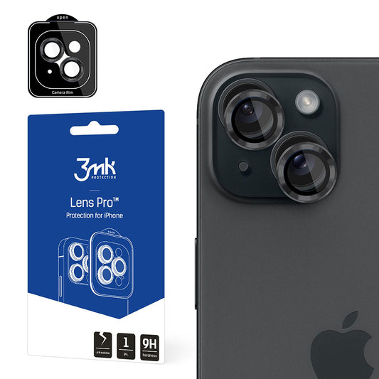 Beskyttelsesfilm til Bagkamera 3MK Protection Pro til Apple iPhone 15, Hærdet Glas, Grå