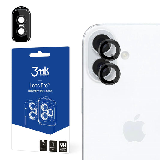 Beskyttelsesfilm til bagkamera 3MK Protection Pro til Apple iPhone 16 Plus / 16, hærdet glas, sort