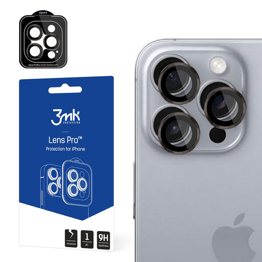 Bagkamera beskyttelsesfilm 3MK Protection Pro til Apple iPhone 16 Pro Max / 16 Pro, hærdet glas, grå