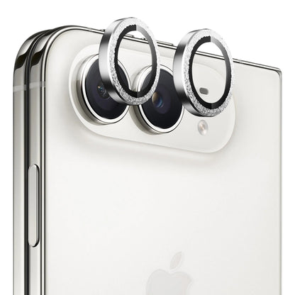 Blueo Diamond-beskyttelsesglas til bagkamera til Apple iPhone Duo, hærdet glas, sølvfarvet