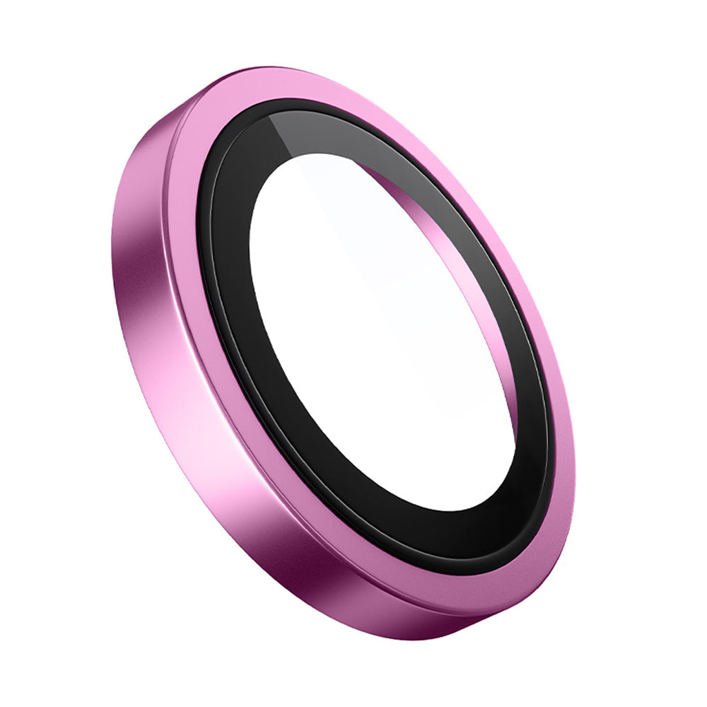 Blueo Metal Frame bagkamera beskyttelsesfilm til Apple iPhone 16 Plus / 16, hærdet glas, pink