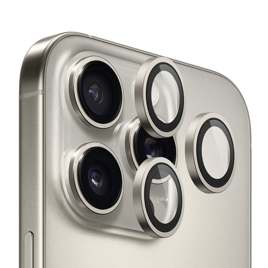 Blueo Metal Frame bagkamera beskyttelsesfilm til Apple iPhone 16 Pro Max / 16 Pro, hærdet glas, metallisk grå