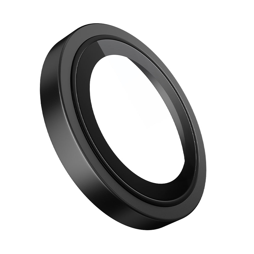 Blueo Metal Frame bagkamera beskyttelsesfilm til Apple iPhone 16 Pro Max / 16 Pro, hærdet glas, sort