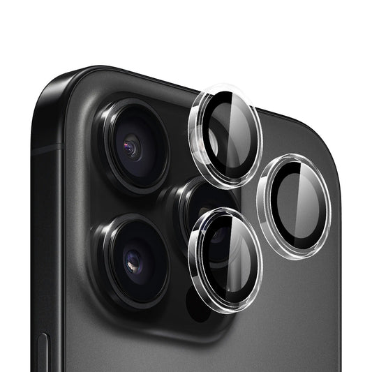 Blueo Metal Frame bagkamera beskyttelsesfilm til Apple iPhone 16 Pro Max / 16 Pro, hærdet glas, gennemsigtig