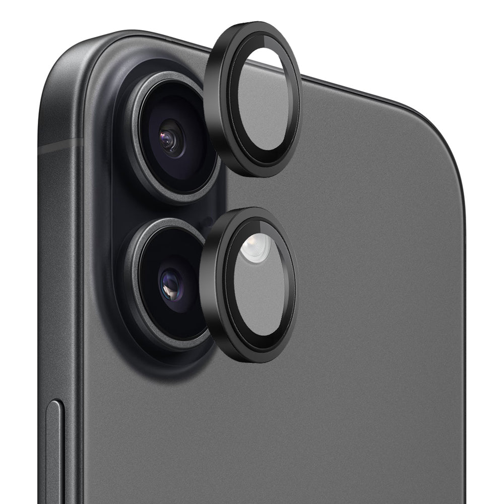 Beskyttelsesfilm til bagkameraet Blueo Metal Frame til Apple iPhone 17, Hærdet glas, Sort