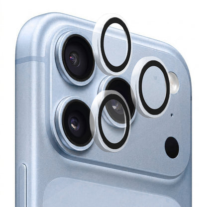 Blueo Metal Frame-beskyttelsesglas til bagkamera til Apple iPhone 18 Pro / 18 Pro Max, hærdet glas, gennemsigtigt