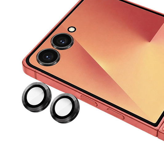 Blueo bagkamera beskyttelsesfilm til Samsung Galaxy Z Flip8 F776, hærdet glas, sort