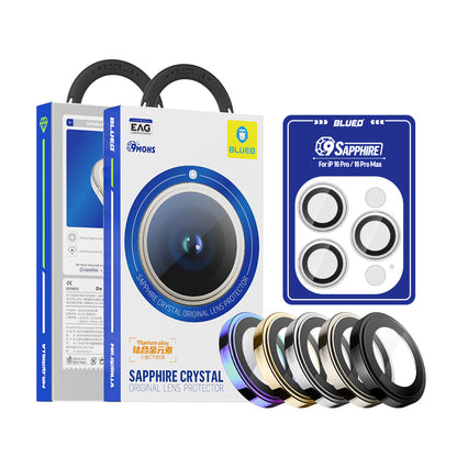 Blueo Sapphire Crystal bagkamera beskyttelsesfilm til Apple iPhone 14 Pro Max / 14 Pro, hærdet glas, gylden